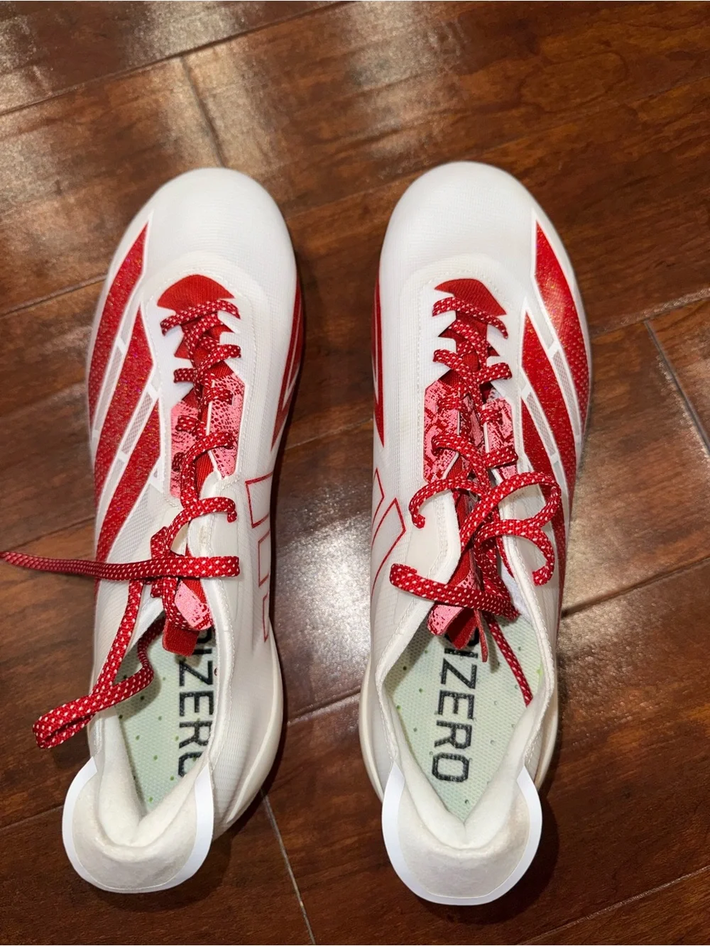 adidas White & Red Track Spikes